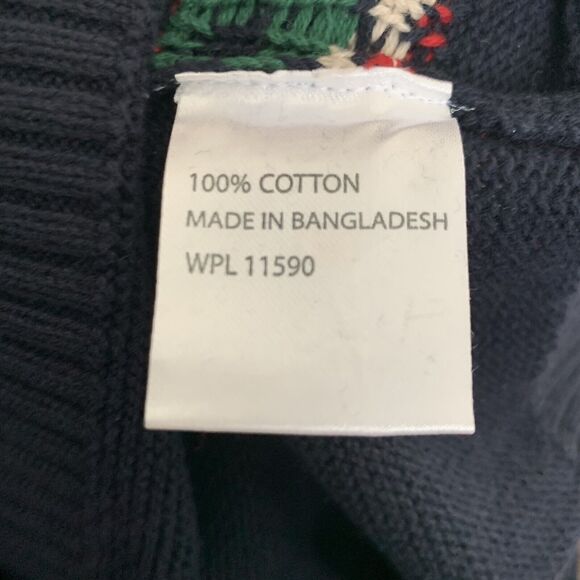 Weatherproof Vintage Sweater Mens L Blue Red Green Fair Isle Crew Neck Pullover - Picture 6 of 7